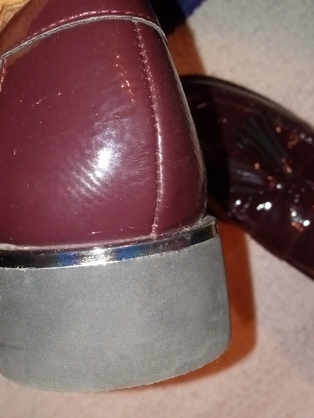Franco Sarto Women's Tassel Loafers in Burgundy Patent
